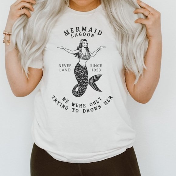 Mermaid Lagoon Neverland Since 1953 T-Shirt, Women’s Print Tee M - Picture 1 of 1